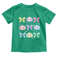 Kawaii Dumpling and Bows Aesthetic Graphic Toddler T Shirt Cute Pastel Bao Dim Sum Coquette Aesthetic