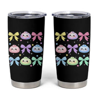 Kawaii Dumpling and Bows Aesthetic Graphic Tumbler Cup Cute Pastel Bao Dim Sum Coquette Aesthetic