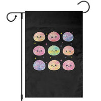 Kawaii Glitter Dumpling Face Grid Graphic Garden Flag Cute Pastel Bao Emoji Expressions