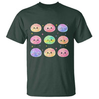 Kawaii Glitter Dumpling Face Grid Graphic T Shirt Cute Pastel Bao Emoji Expressions