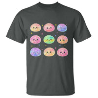 Kawaii Glitter Dumpling Face Grid Graphic T Shirt Cute Pastel Bao Emoji Expressions