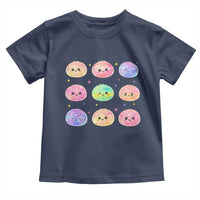 Kawaii Glitter Dumpling Face Grid Graphic Toddler T Shirt Cute Pastel Bao Emoji Expressions