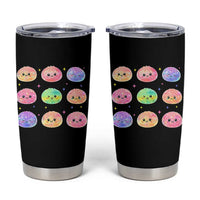 Kawaii Glitter Dumpling Face Grid Graphic Tumbler Cup Cute Pastel Bao Emoji Expressions