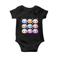 Kawaii Glitter Dumpling Bao Dim Sum Graphic Baby Onesie Cute Pastel Foodie Squishy Hearts and Flowers