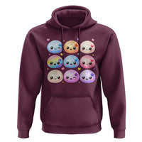 Kawaii Glitter Dumpling Bao Dim Sum Graphic Hoodie Cute Pastel Foodie Squishy Hearts and Flowers