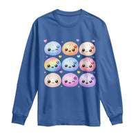 Kawaii Glitter Dumpling Bao Dim Sum Graphic Long Sleeve Shirt Cute Pastel Foodie Squishy Hearts and Flowers