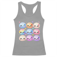 Kawaii Glitter Dumpling Bao Dim Sum Graphic Racerback Tank Top Cute Pastel Foodie Squishy Hearts and Flowers