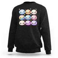 Kawaii Glitter Dumpling Bao Dim Sum Graphic Sweatshirt Cute Pastel Foodie Squishy Hearts and Flowers