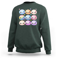 Kawaii Glitter Dumpling Bao Dim Sum Graphic Sweatshirt Cute Pastel Foodie Squishy Hearts and Flowers