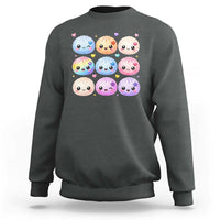 Kawaii Glitter Dumpling Bao Dim Sum Graphic Sweatshirt Cute Pastel Foodie Squishy Hearts and Flowers