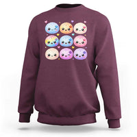 Kawaii Glitter Dumpling Bao Dim Sum Graphic Sweatshirt Cute Pastel Foodie Squishy Hearts and Flowers