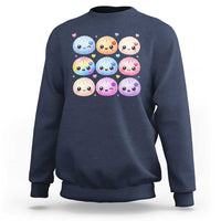 Kawaii Glitter Dumpling Bao Dim Sum Graphic Sweatshirt Cute Pastel Foodie Squishy Hearts and Flowers