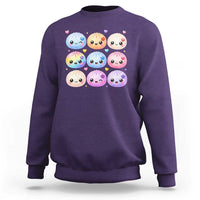 Kawaii Glitter Dumpling Bao Dim Sum Graphic Sweatshirt Cute Pastel Foodie Squishy Hearts and Flowers