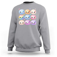 Kawaii Glitter Dumpling Bao Dim Sum Graphic Sweatshirt Cute Pastel Foodie Squishy Hearts and Flowers