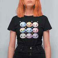 Kawaii Glitter Dumpling Bao Dim Sum Graphic T Shirt For Women Cute Pastel Foodie Squishy Hearts and Flowers