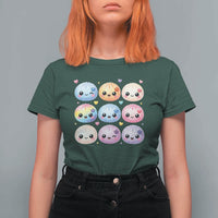 Kawaii Glitter Dumpling Bao Dim Sum Graphic T Shirt For Women Cute Pastel Foodie Squishy Hearts and Flowers
