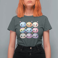 Kawaii Glitter Dumpling Bao Dim Sum Graphic T Shirt For Women Cute Pastel Foodie Squishy Hearts and Flowers