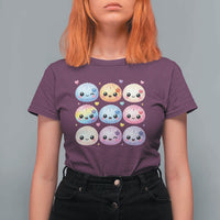 Kawaii Glitter Dumpling Bao Dim Sum Graphic T Shirt For Women Cute Pastel Foodie Squishy Hearts and Flowers