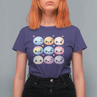 Kawaii Glitter Dumpling Bao Dim Sum Graphic T Shirt For Women Cute Pastel Foodie Squishy Hearts and Flowers