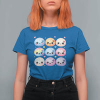 Kawaii Glitter Dumpling Bao Dim Sum Graphic T Shirt For Women Cute Pastel Foodie Squishy Hearts and Flowers