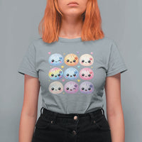 Kawaii Glitter Dumpling Bao Dim Sum Graphic T Shirt For Women Cute Pastel Foodie Squishy Hearts and Flowers