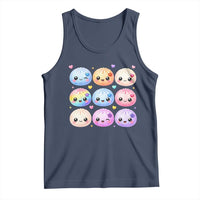 Kawaii Glitter Dumpling Bao Dim Sum Graphic Tank Top Cute Pastel Foodie Squishy Hearts and Flowers