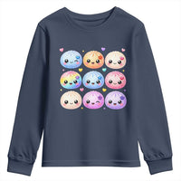 Kawaii Glitter Dumpling Bao Dim Sum Graphic Youth Sweatshirt Cute Pastel Foodie Squishy Hearts and Flowers