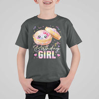 Kawaii Birthday Girl Glitter Dumpling Graphic T Shirt For Kid Cute Pink Bow Dim Sum Party Gift