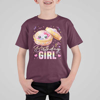 Kawaii Birthday Girl Glitter Dumpling Graphic T Shirt For Kid Cute Pink Bow Dim Sum Party Gift