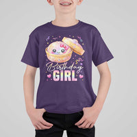 Kawaii Birthday Girl Glitter Dumpling Graphic T Shirt For Kid Cute Pink Bow Dim Sum Party Gift