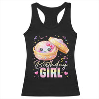 Kawaii Birthday Girl Glitter Dumpling Graphic Racerback Tank Top Cute Pink Bow Dim Sum Party Gift