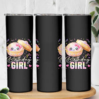 Kawaii Birthday Girl Glitter Dumpling Graphic Skinny Tumbler Cute Pink Bow Dim Sum Party Gift