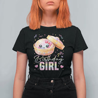 Kawaii Birthday Girl Glitter Dumpling Graphic T Shirt For Women Cute Pink Bow Dim Sum Party Gift
