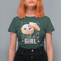 Kawaii Birthday Girl Glitter Dumpling Graphic T Shirt For Women Cute Pink Bow Dim Sum Party Gift