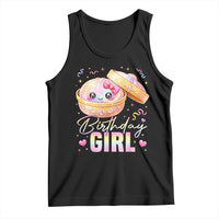 Kawaii Birthday Girl Glitter Dumpling Graphic Tank Top Cute Pink Bow Dim Sum Party Gift