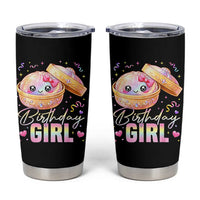Kawaii Birthday Girl Glitter Dumpling Graphic Tumbler Cup Cute Pink Bow Dim Sum Party Gift
