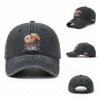 Kawaii Birthday Girl Glitter Dumpling Graphic Washed Cotton Baseball Cap Cute Pink Bow Dim Sum Party Gift