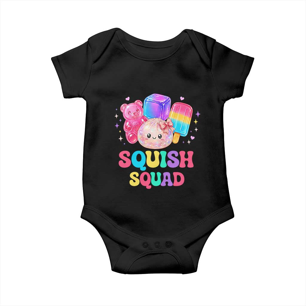Squish Squad Kawaii Glitter Dumpling and Candy Graphic Baby Onesie Cute Gummy Bear Popsicle