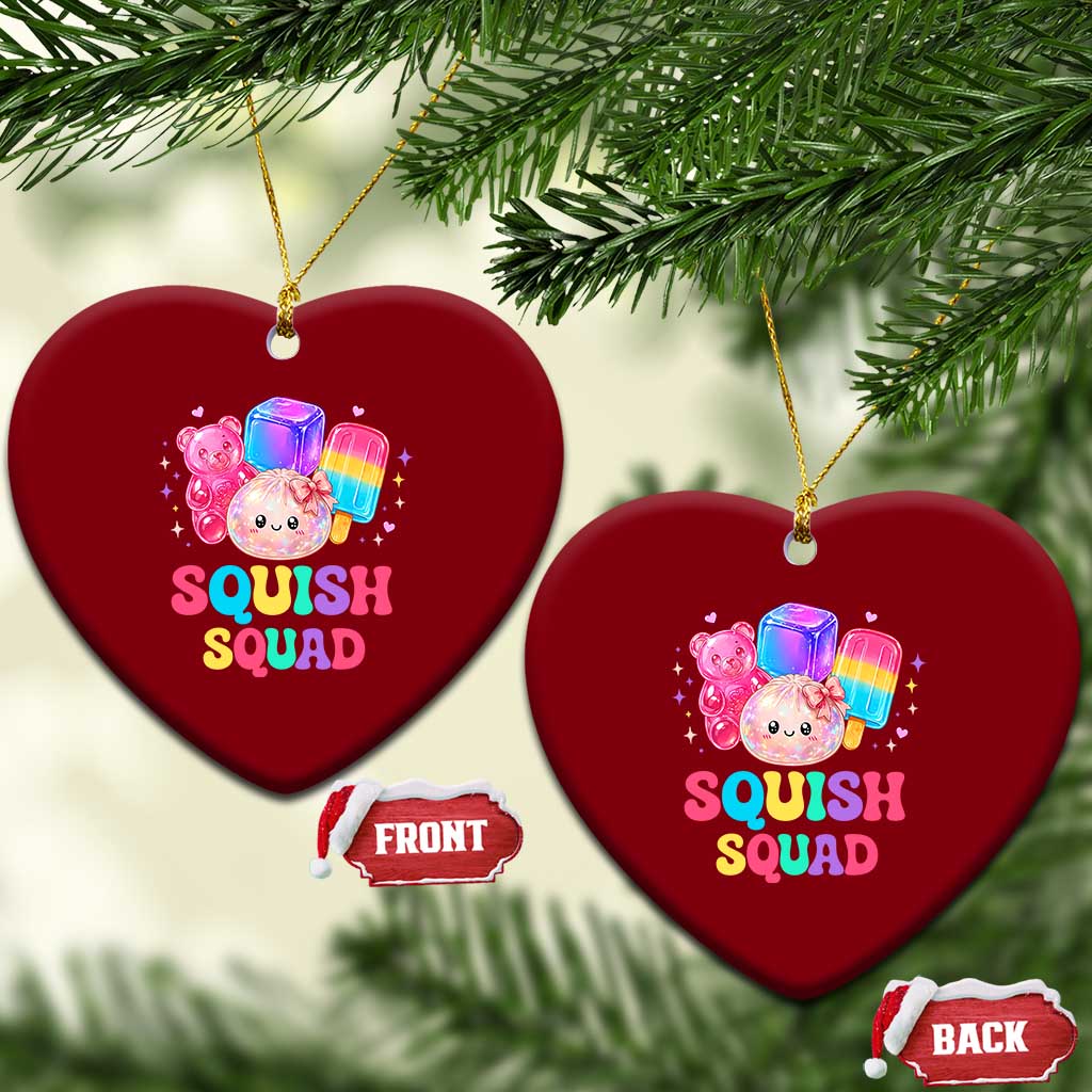 Squish Squad Kawaii Glitter Dumpling and Candy Graphic Ceramic Ornament Cute Gummy Bear Popsicle