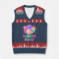 Squish Squad Kawaii Glitter Dumpling and Candy Graphic V-Neck Knit Sweater Vest Cute Gummy Bear Popsicle
