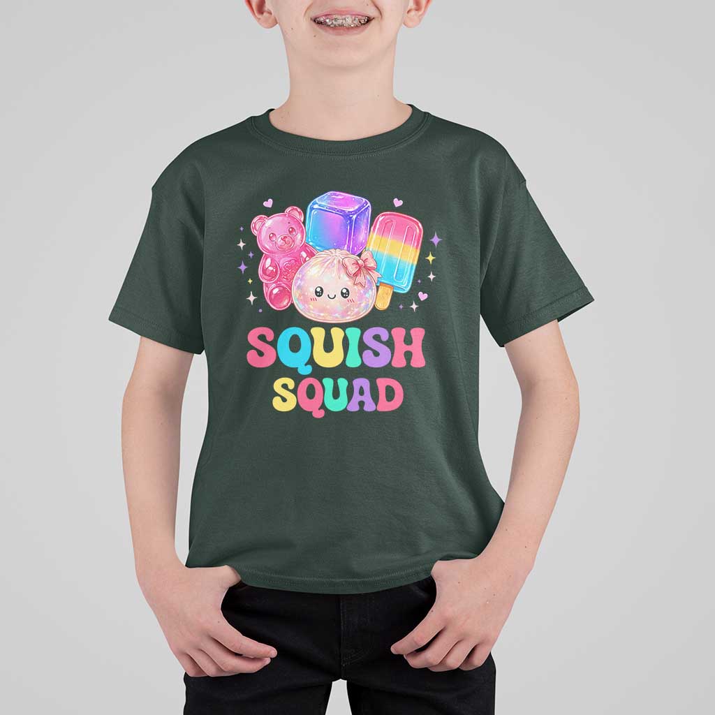 Squish Squad Kawaii Glitter Dumpling and Candy Graphic T Shirt For Kid Cute Gummy Bear Popsicle
