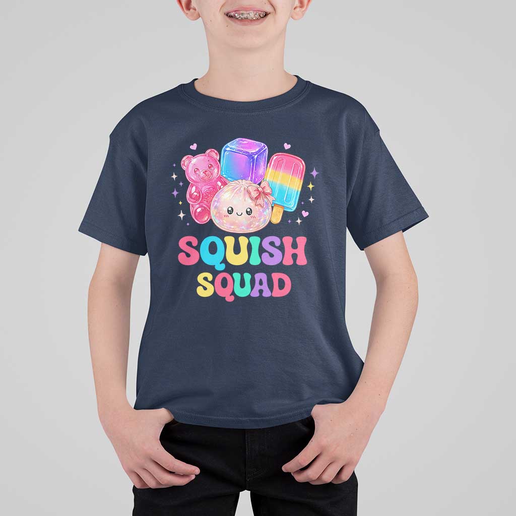 Squish Squad Kawaii Glitter Dumpling and Candy Graphic T Shirt For Kid Cute Gummy Bear Popsicle