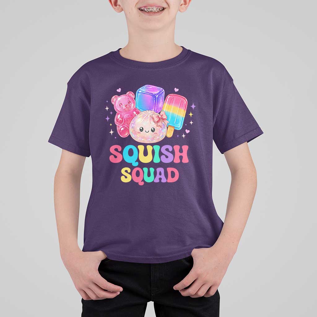 Squish Squad Kawaii Glitter Dumpling and Candy Graphic T Shirt For Kid Cute Gummy Bear Popsicle