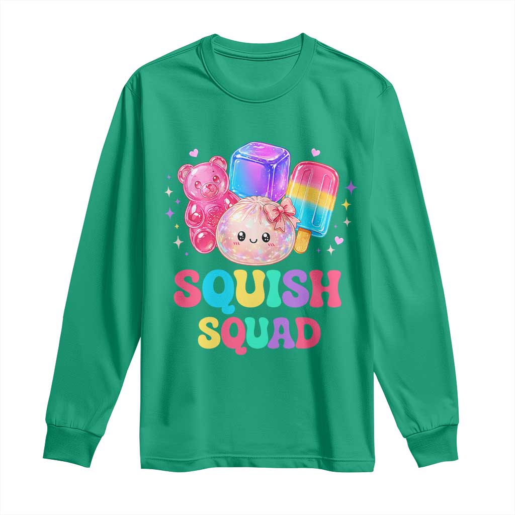 Squish Squad Kawaii Glitter Dumpling and Candy Graphic Long Sleeve Shirt Cute Gummy Bear Popsicle