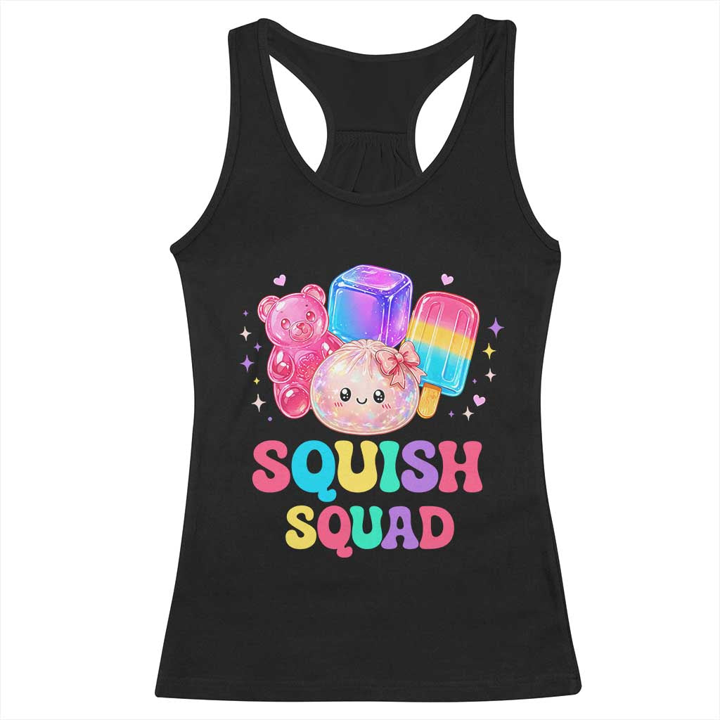 Squish Squad Kawaii Glitter Dumpling and Candy Graphic Racerback Tank Top Cute Gummy Bear Popsicle
