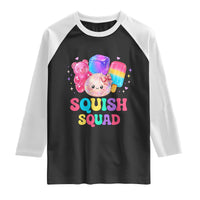 Squish Squad Kawaii Glitter Dumpling and Candy Graphic Raglan Shirt Cute Gummy Bear Popsicle
