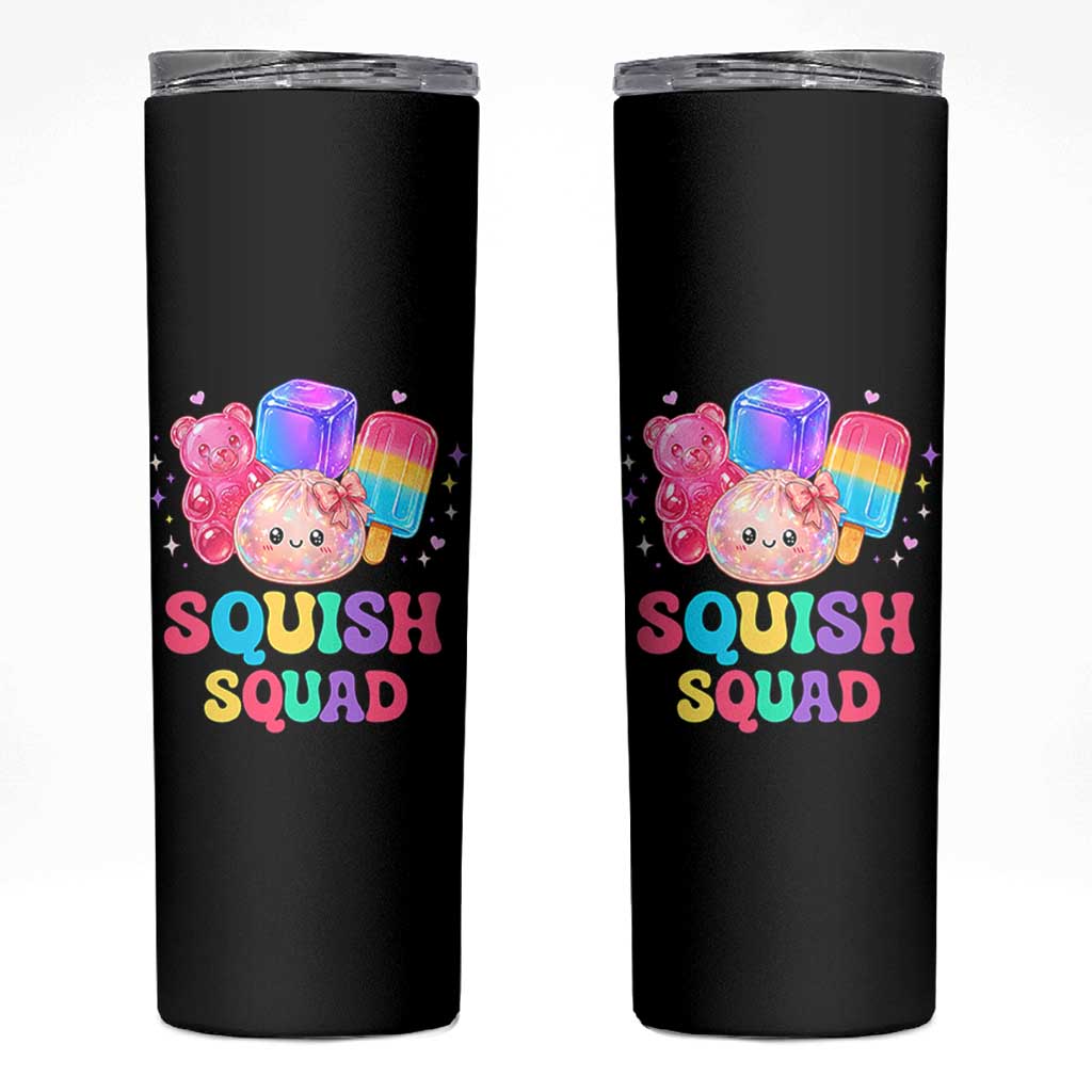 Squish Squad Kawaii Glitter Dumpling and Candy Graphic Skinny Tumbler Cute Gummy Bear Popsicle