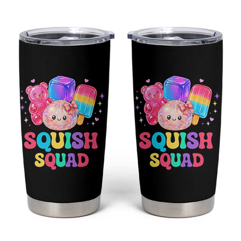 Squish Squad Kawaii Glitter Dumpling and Candy Graphic Tumbler Cup Cute Gummy Bear Popsicle
