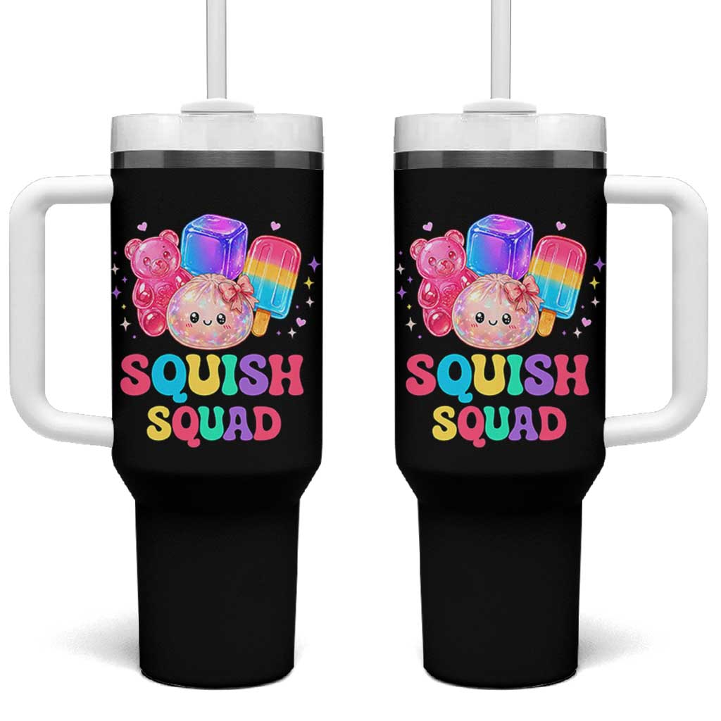 Squish Squad Kawaii Glitter Dumpling and Candy Graphic Tumbler With Handle Cute Gummy Bear Popsicle