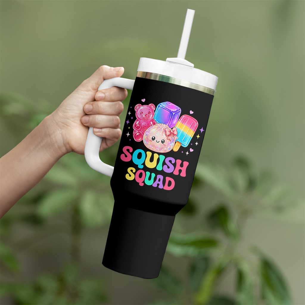 Squish Squad Kawaii Glitter Dumpling and Candy Graphic Tumbler With Handle Cute Gummy Bear Popsicle